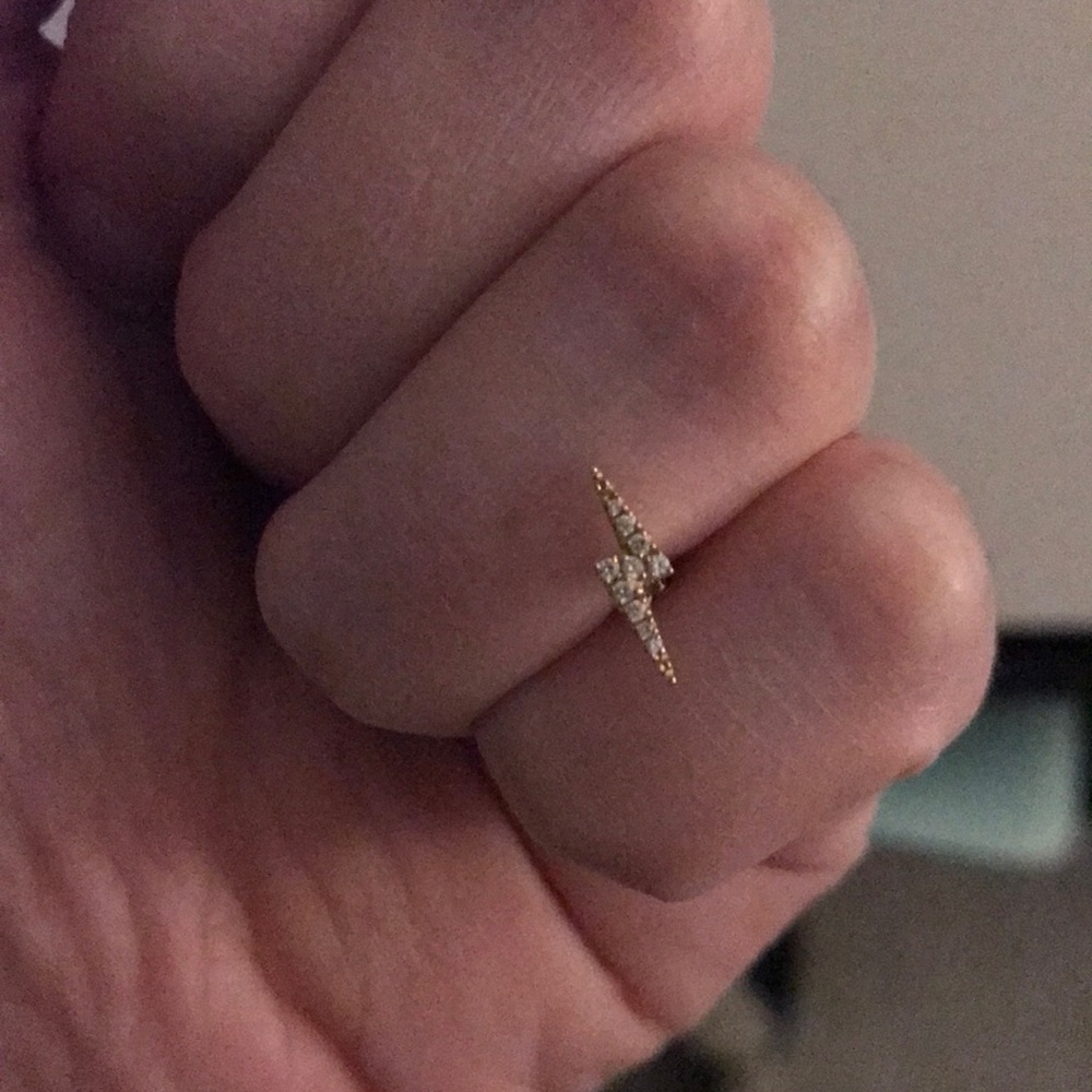 Maria Tash Gold Lightning Bolt Diamond Stud